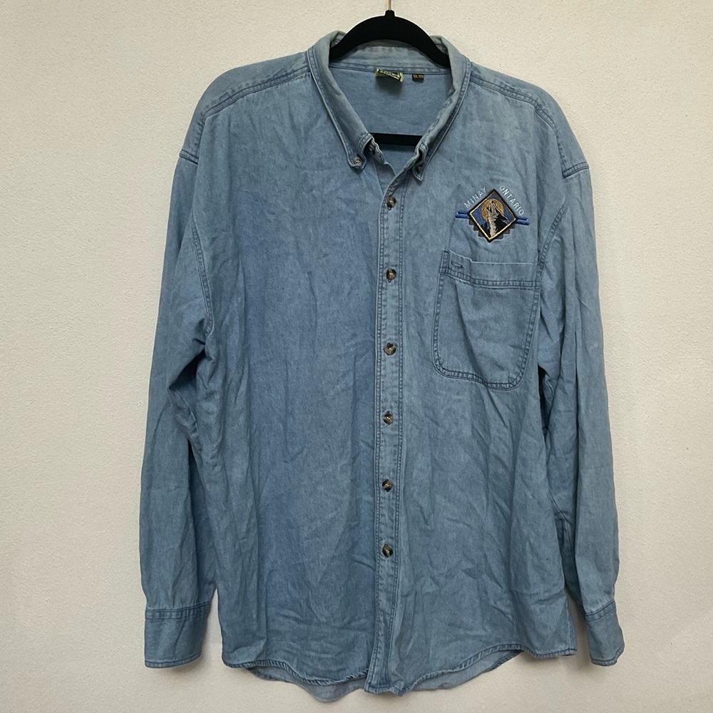 Kayjet Light Wash 100% Cotton Jean Popover Shirt Size XL Minaki Ontario